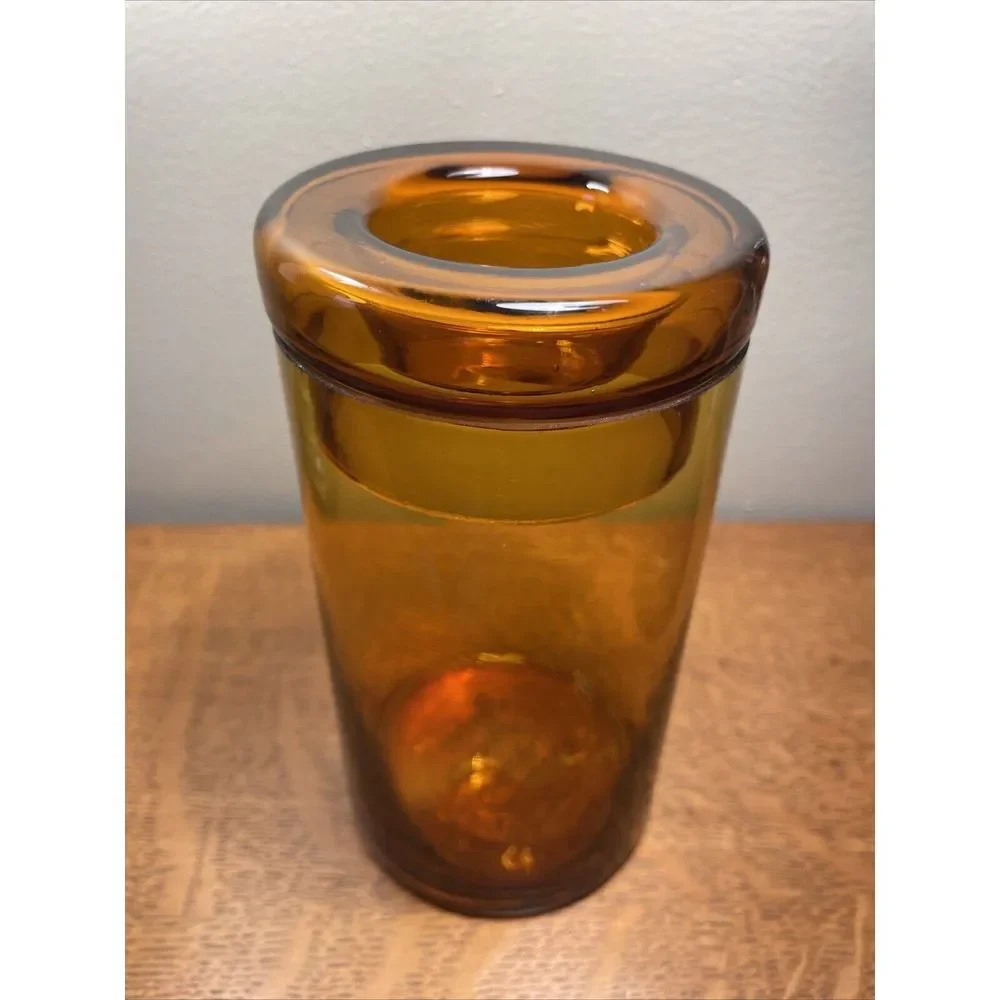 Home America Amber Glass With‎ Lid, Retro Style 5